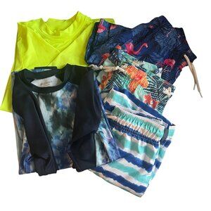 Boys' Bundle 2 T-shirts (L) and 3 Swimshorts (M-7/8)